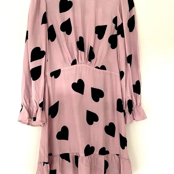 BNWT Nobody's Child Lilac Heart Serena Print Mini Dress UK 10 - Picture 5 of 6